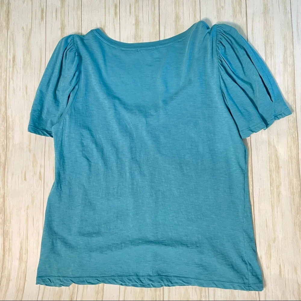 NWOT Sundry Puff Sleeve V-neck Tee - Picture 13 of 14